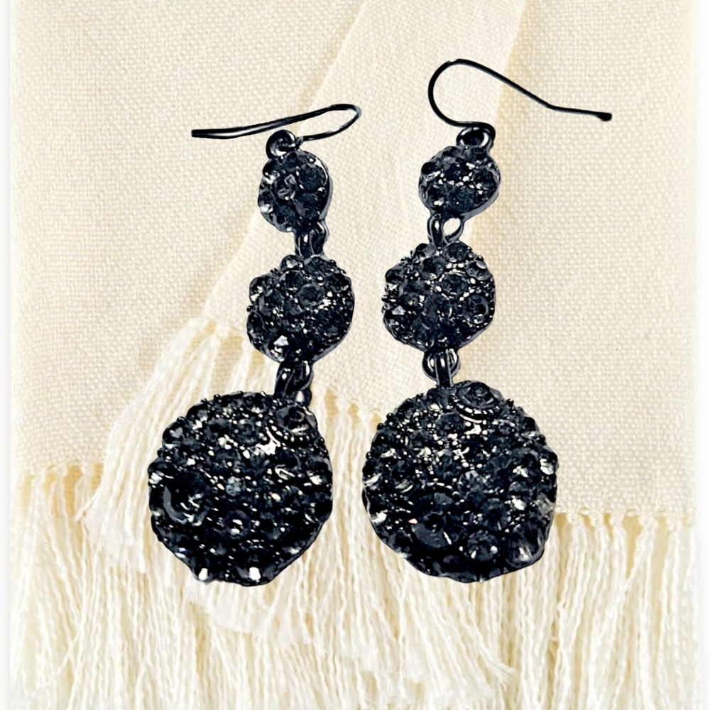 Black Gun Metal Dangling Earrings